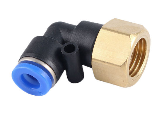 PLF-Serie Push-Connect-Lufttücher 90° Pneumatikröhre Männliche Ellenbogen 1/4" NPT-Draht