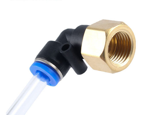 PLF-Serie Push-Connect-Lufttücher 90° Pneumatikröhre Männliche Ellenbogen 1/4" NPT-Draht