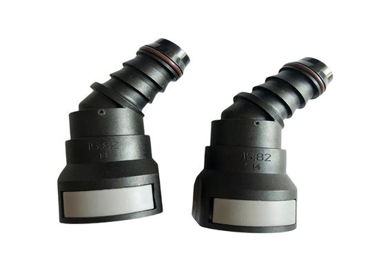 EPDM Brennstoffflüssigkeit Plastik Schnellanschlüsse 15.82mm 45 Grad