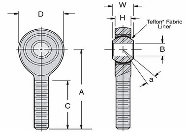 NSMX-T-Serie Schwerlaststäbe Enden PTFE-ausgekleidetes Lagerstahl