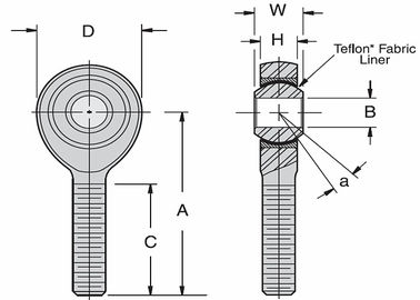 UMAX-T-Serie PTFE-ausgekleidete Schwerlaststäbe Enden High-Strength Präzision für Automotive / Rennen