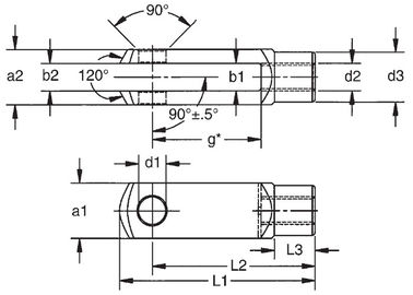 TXLC-Serie mit Gewinde-Clevis-Stift, aus Kohlenstoffstahl, Zinkplattierte Kleinstift-Pins