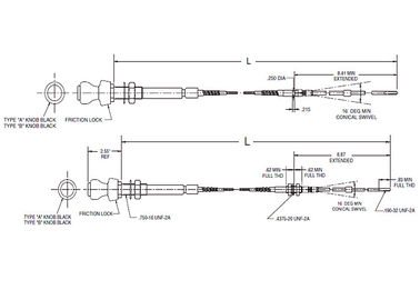 OEM Universal-Drossel-Steuerungskabelbaugruppe 565 - 550-Serie Standard-Ausgabe