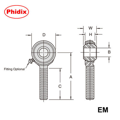 EM-M/EF-M-Reihe Metrische Stange Ende: PTFE-ausgekleidete, korrosionsbeständige Schwerlastverbindungen zur Bewegungssteuerung mit geringem Wartungsaufwand