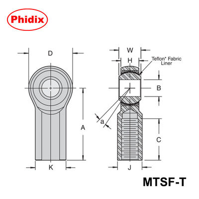 MTSM-T/MTSF-T-Serie PTFE-ausgekleidete Stangende: Hochpräzisionslager mit geringer Wartungsaufwand für Automatisierung und Schwermaschinen