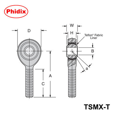 TSMX-T/TSFX-T PTFE-ausgekleidete Schwerlaststäbe     Präzisionsbewegungssteuerung für Hochlastanwendungen
