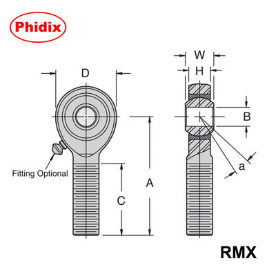 RMX/RMX-T-Serie Schwerlast-PTFE-ausgekleidete Stange Ende High-Load-Capacity für industrielle und Rennsport-Anwendungen