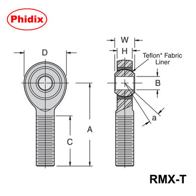 RMX/RMX-T-Serie Schwerlast-PTFE-ausgekleidete Stange Ende High-Load-Capacity für industrielle und Rennsport-Anwendungen